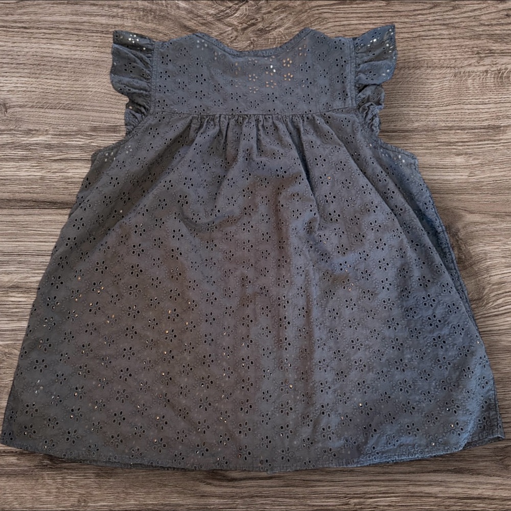 MADEWELL Ruffle-Sleeve Bib Eyelet Sleeveless Top Black Size Small - Picture 3 of 8